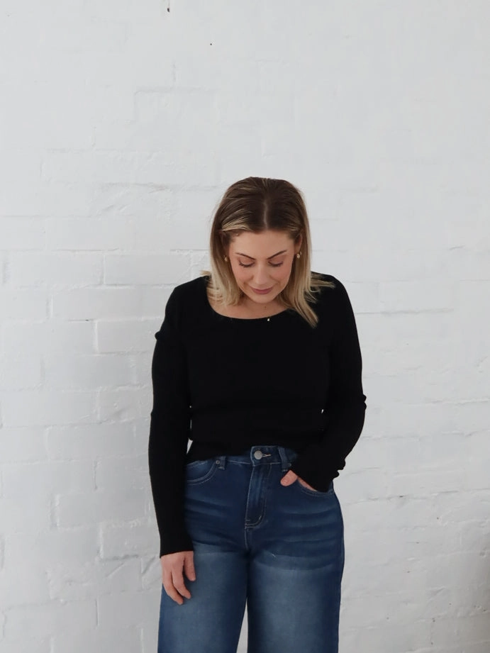 Selma Knit Top - Black DIY