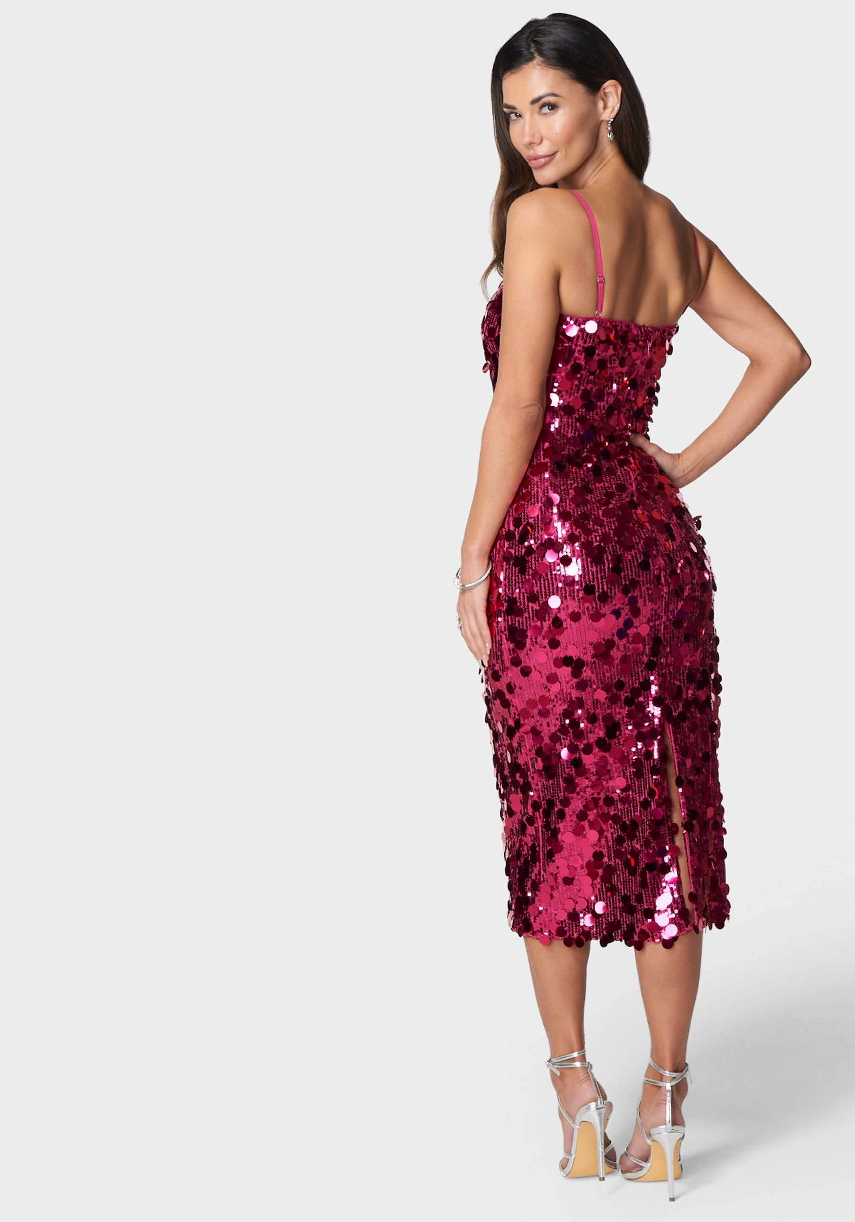Sequin Midi Dress light layering