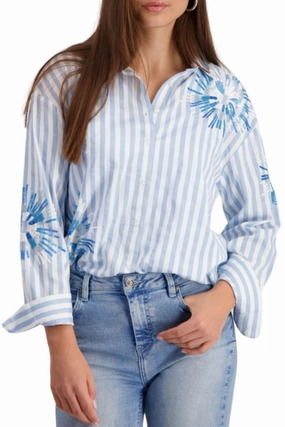 SEQUIN STRIPE SHIRT - 409145MNR Refined Aesthetic Relaxed Silhouette