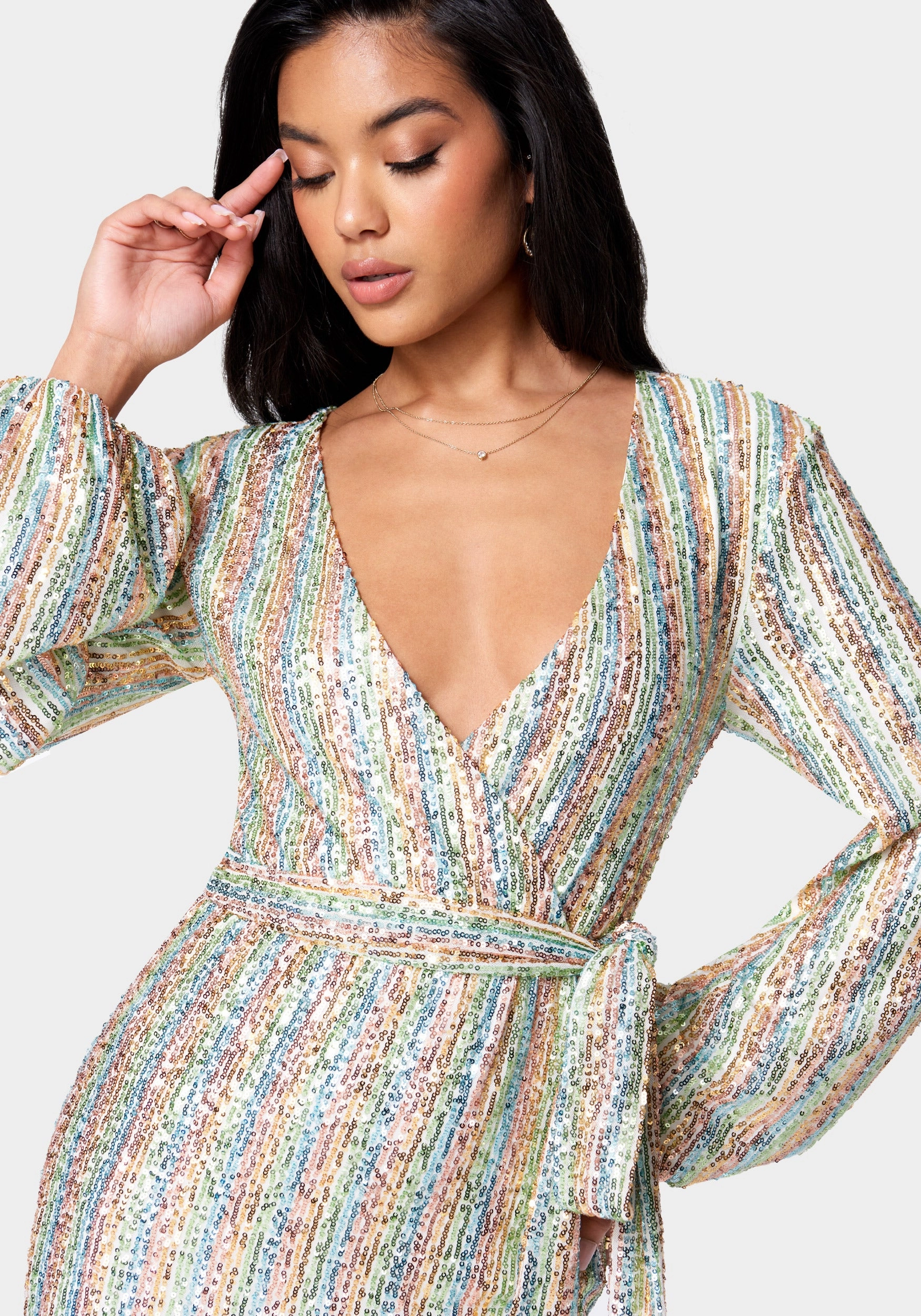 Smart Fit Sequin Tie Front Dress