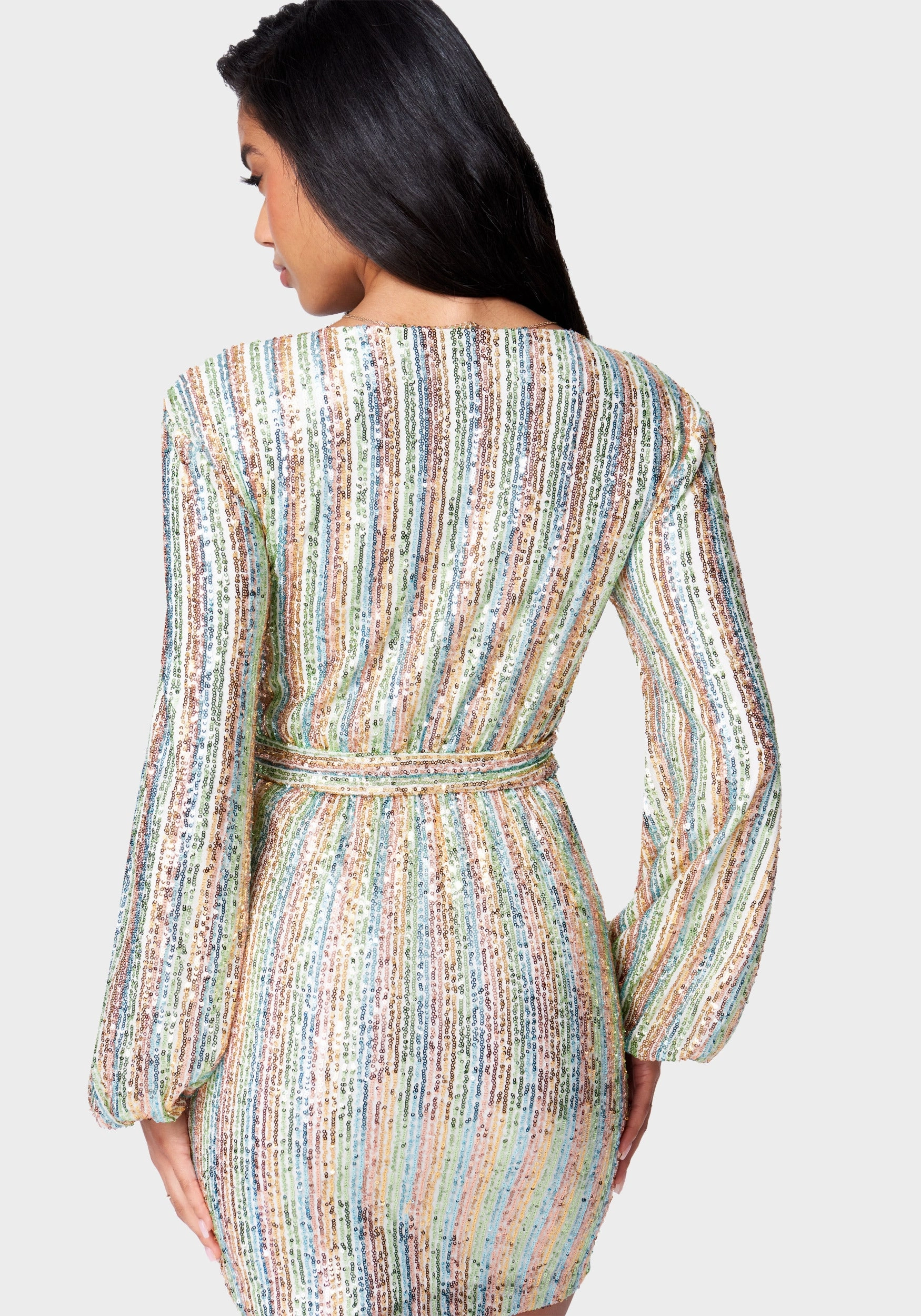 Relaxing Style Comfy and Elegant Sequin Tie Front Dress