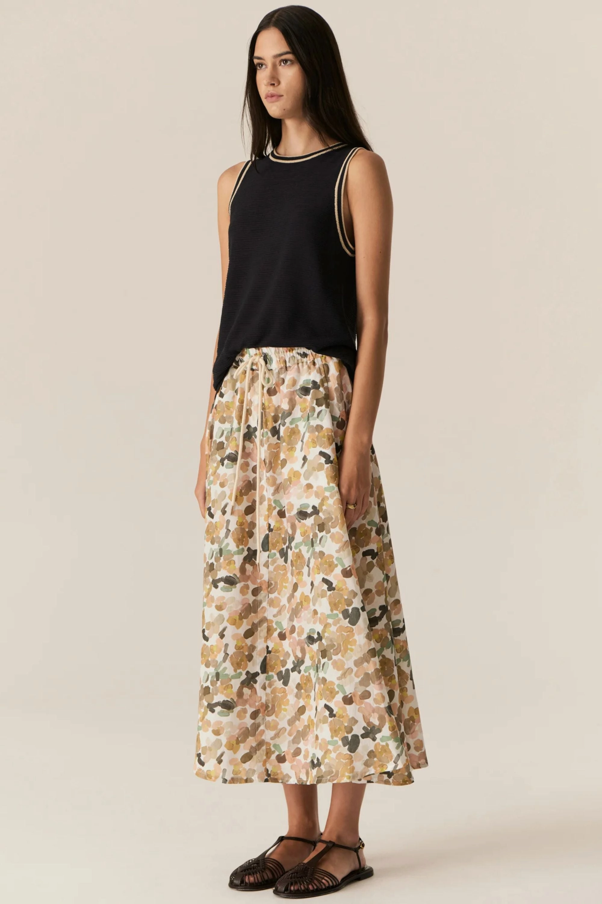 SPECKLE SKIRT - PP5103B Diagonal Slit