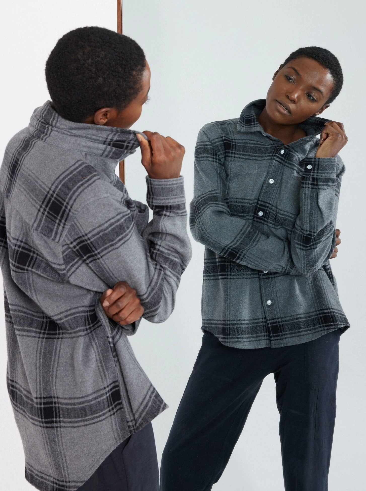 Shiloh Unisex Flannel - Grey FrictionResistant Edges