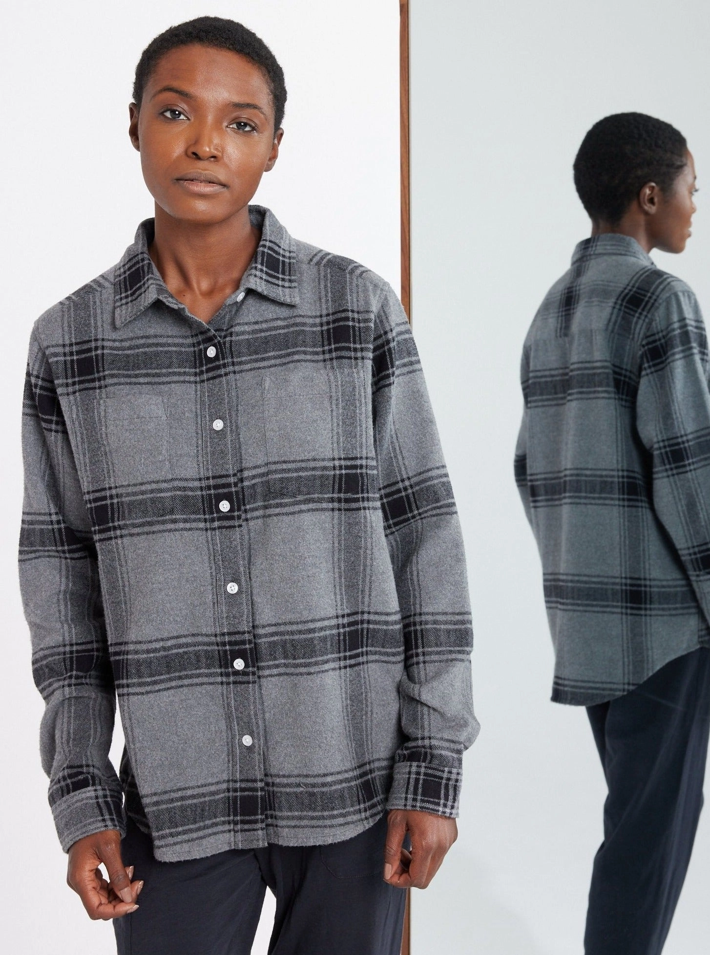 Shiloh Unisex Flannel - Grey MeshVentilation