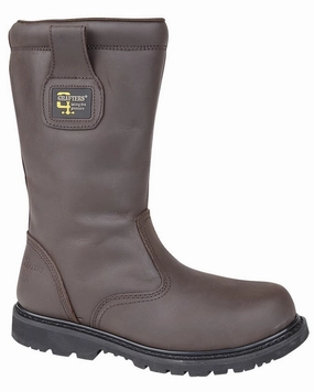 Grafters Mens Crazy Horse Leather Safety Rigger Boots Robust Build Stable Support Morning Walk