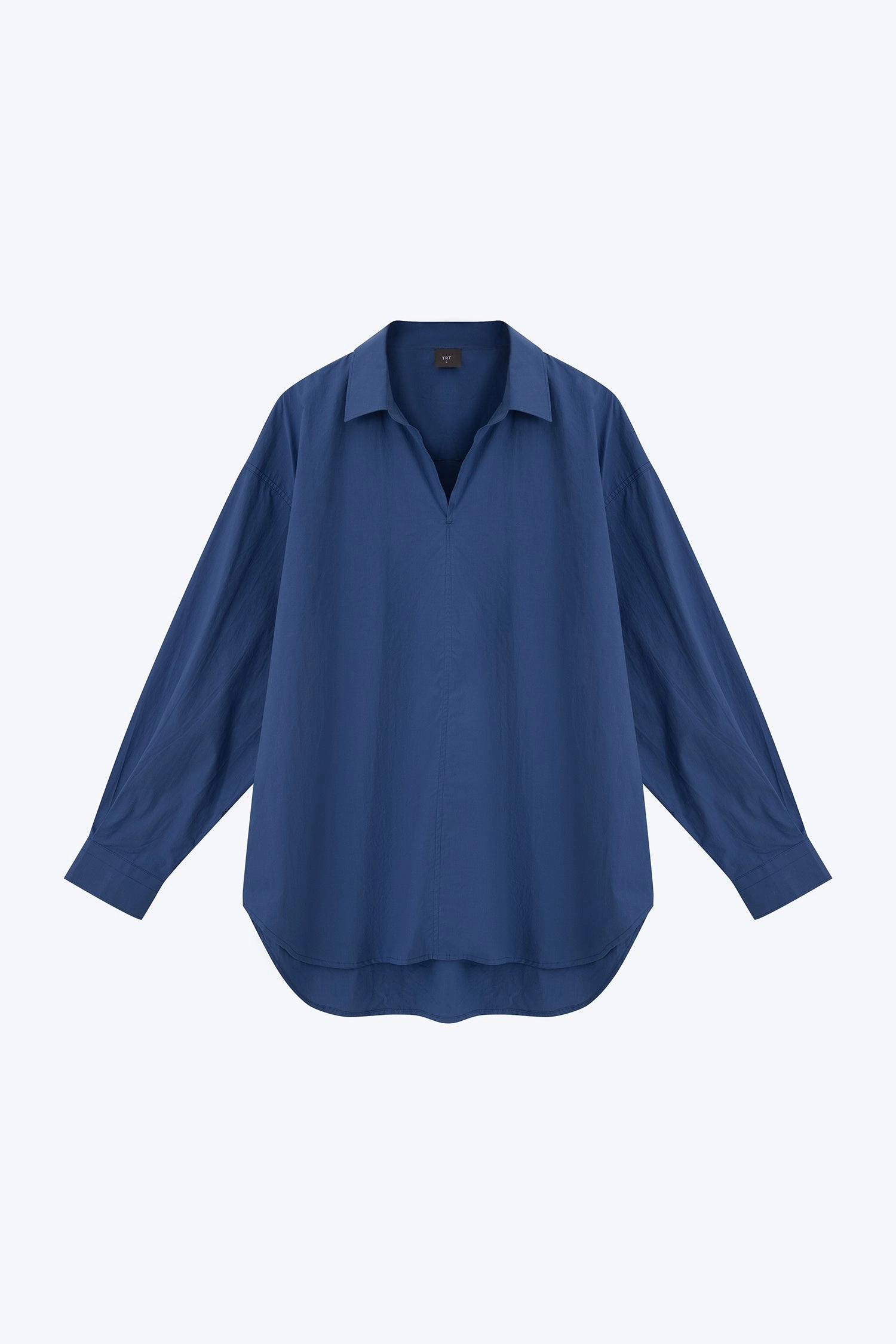 Relaxed Pullover Shirt - Blue Wicking Interlock Knit