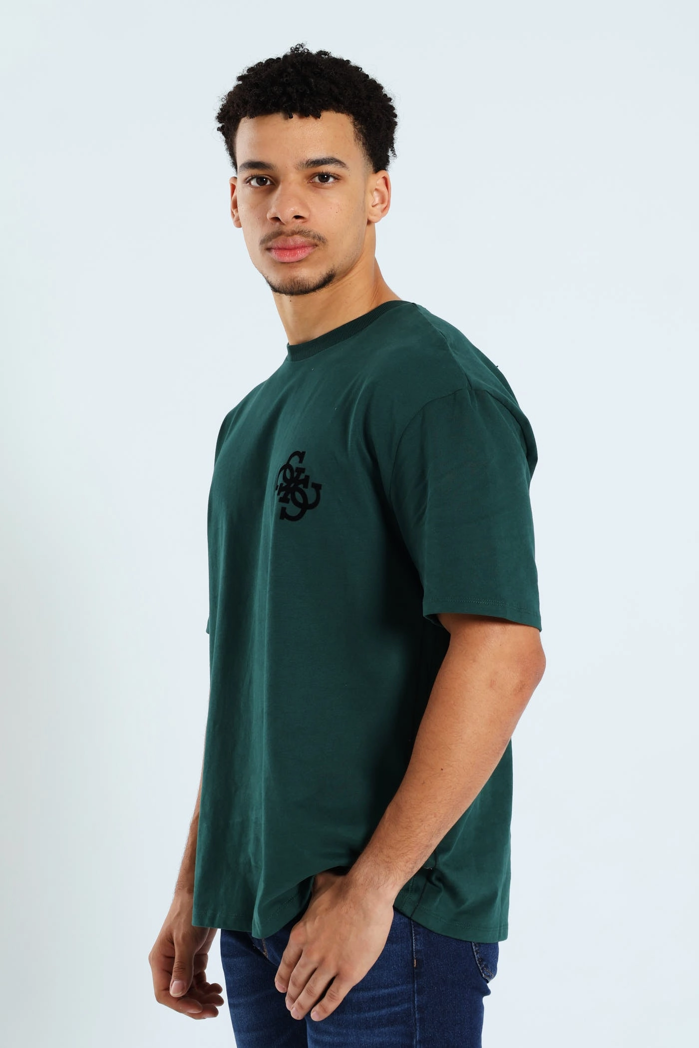 AntiBacterialTreatment Short Sleeve Basic Bandana Applique Tee - Forest Green
