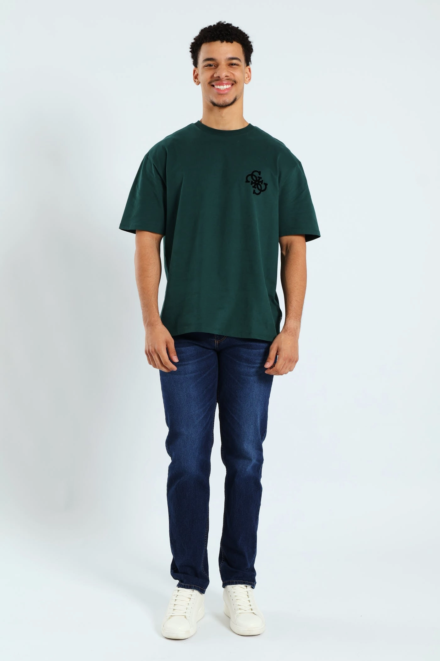 Short Sleeve Basic Bandana Applique Tee - Forest Green Outdoor Look