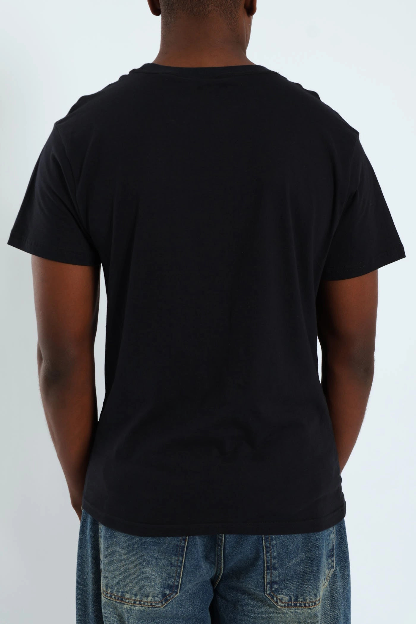 Short Sleeve Basic Print Tee - Black ThermoregulatingFabric