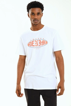 Short Sleeve Basic Print Tee - White Effortless Wearable Stylish Layering