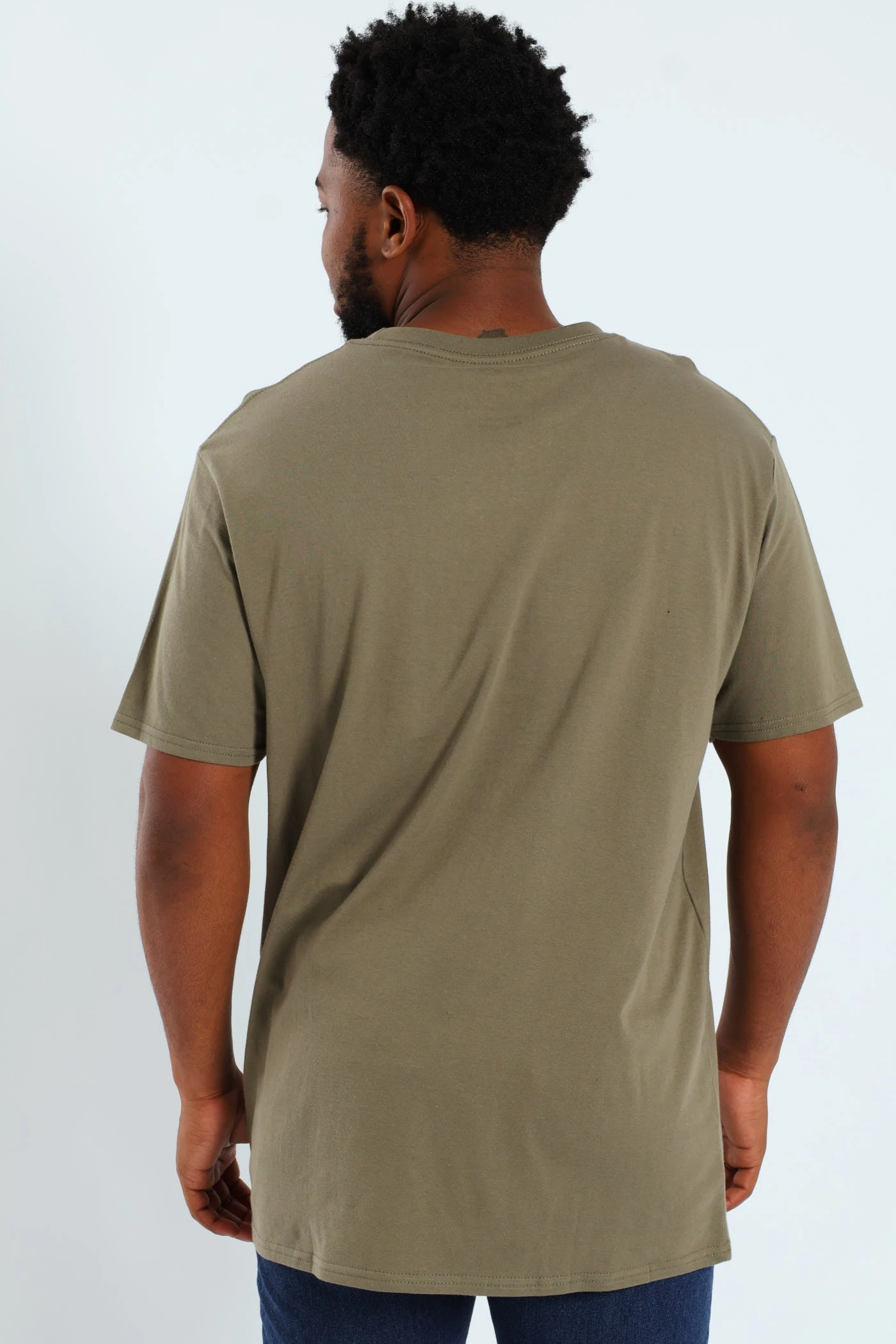 Seasonal Smart Stylish Look Short Sleeve Branded Tee - Olive