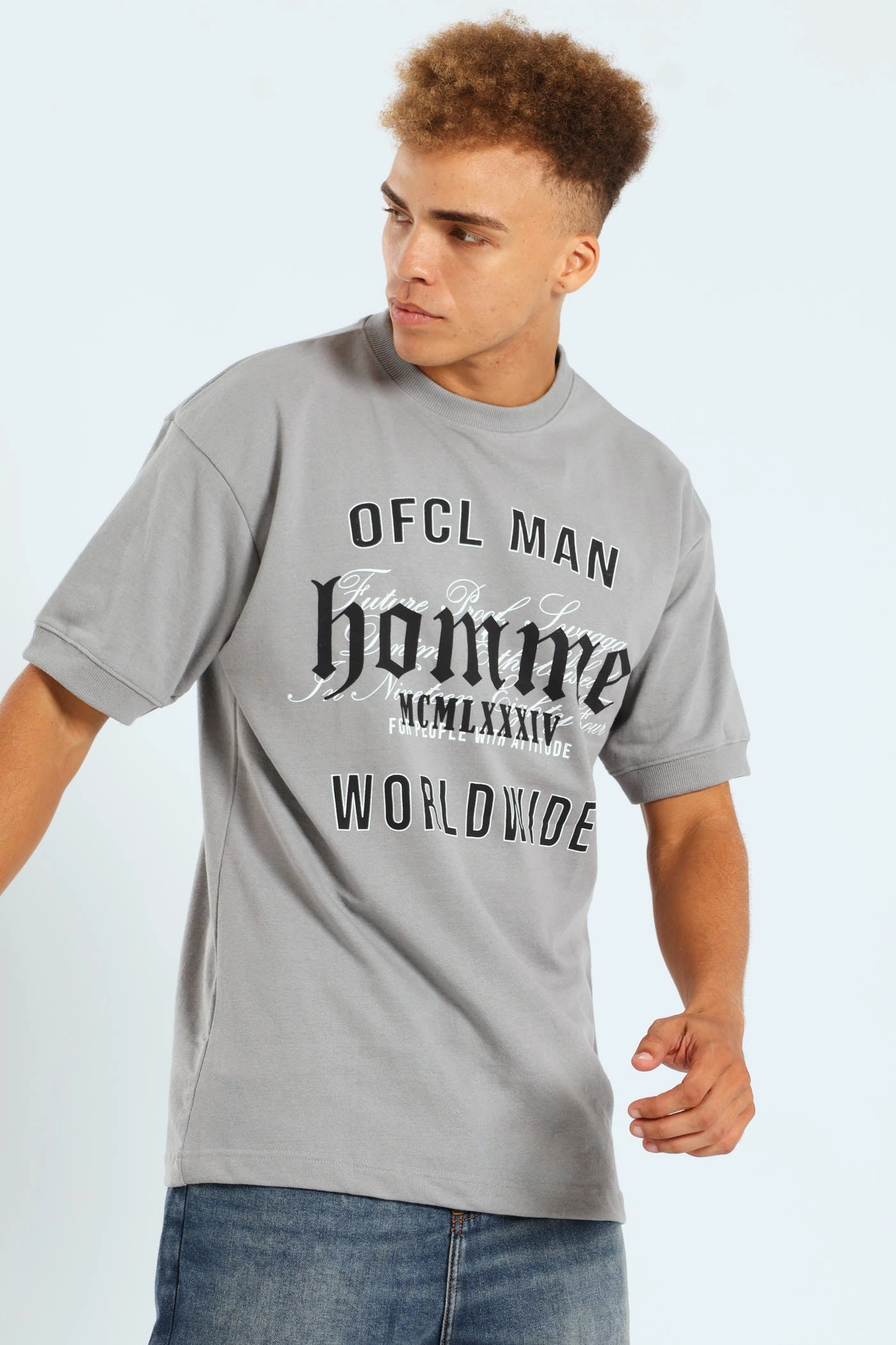 sporty and comfortable Seamless construction Short Sleeve Cuffed Terry Tee - Light Grey