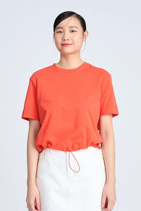 Short Sleeve Drawcord Tee - Vermillion Everyday Layer Stretch Knit