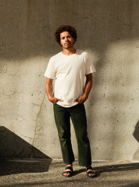 Men's Organic Crew Tee - Natural NonRestrictive Fit RelaxedNeckline