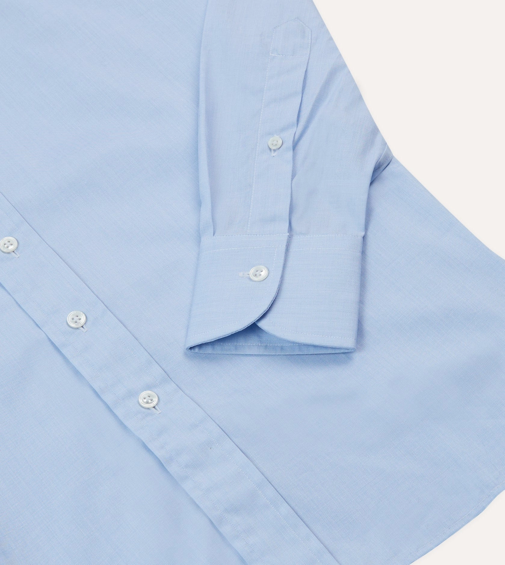 Affordable Luxury Striped Design Sky Blue Cotton Spread Collar End-on-End Poplin Shirt