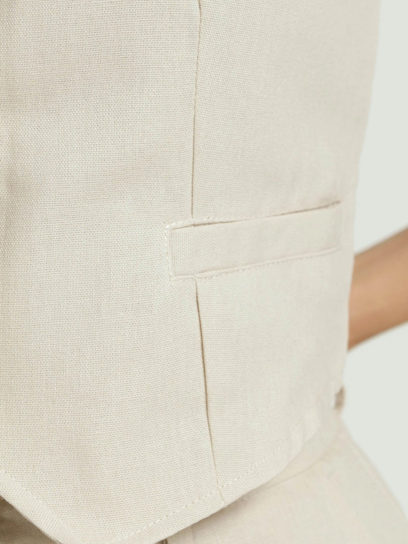 Sleeveless Linen Waistcoat - Oatmeal Melange Winter Ready