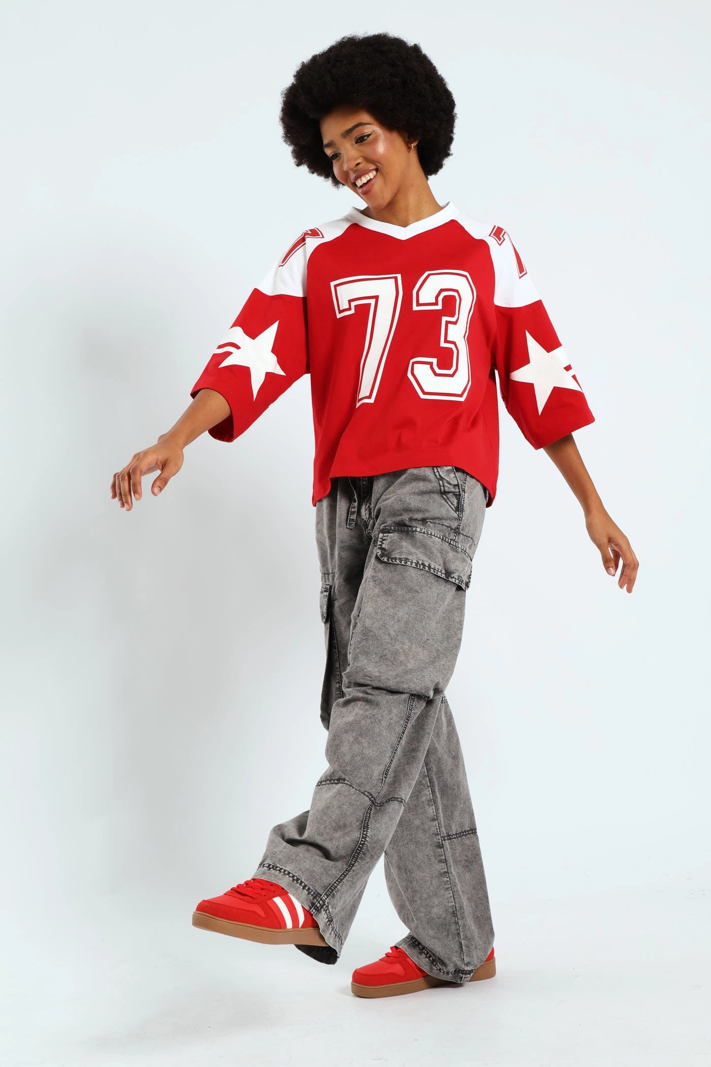 Workwear Body Movement Enzyme Cargo Wide Leg Pants - Grey