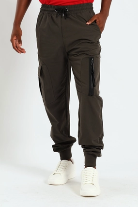 All Day Wear Comfort Solid shade Archie Nylon Jogger - Fatigue