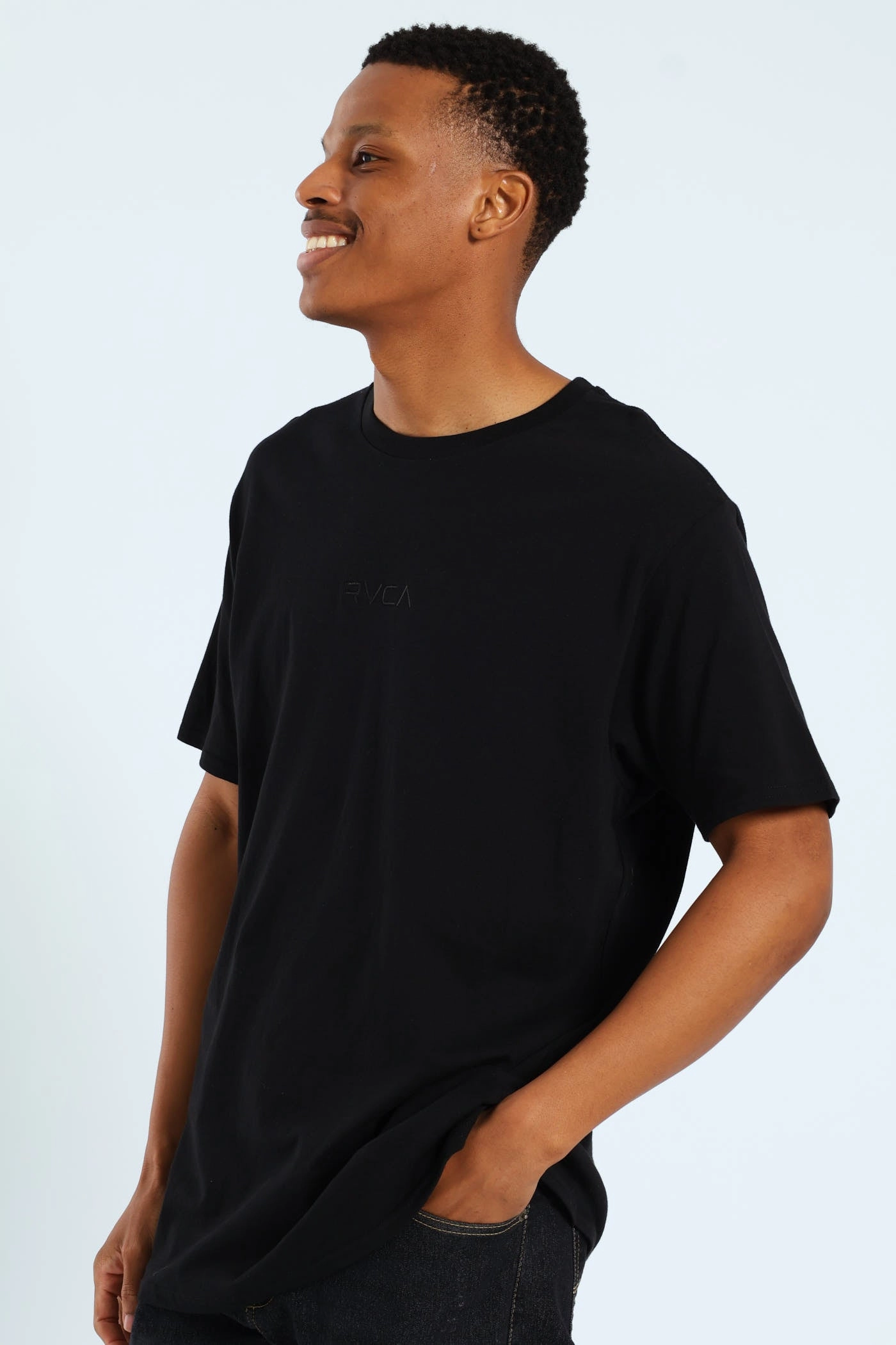 Boat Neck Small Short Sleeve Tee - Black