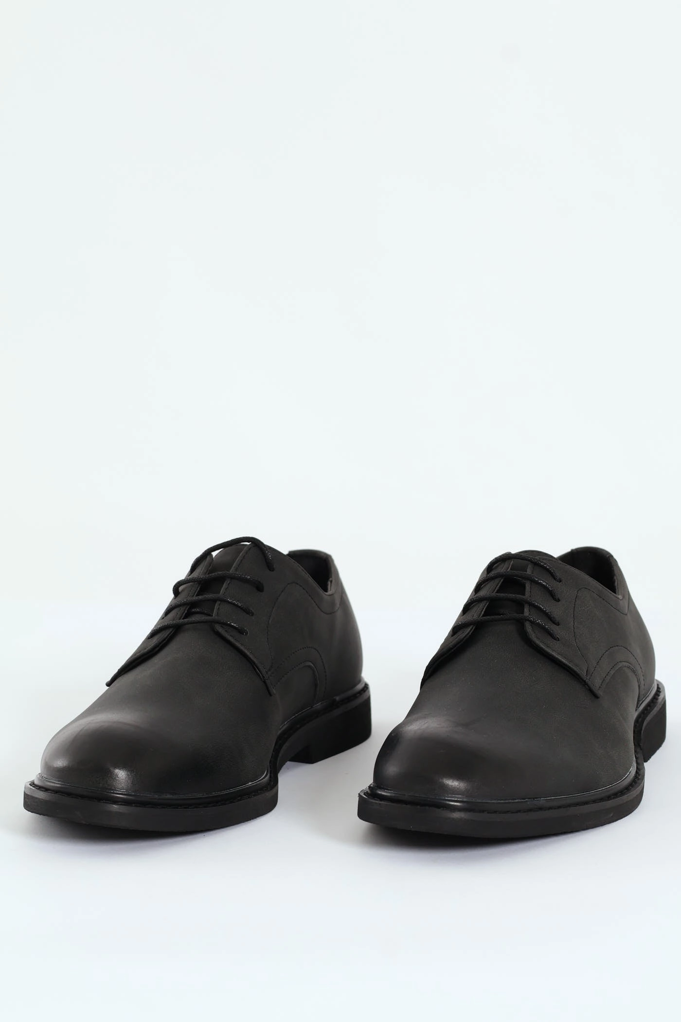 Crisp Trim Indoor Work Smart Casual Lace Up Derby Shoe - Black