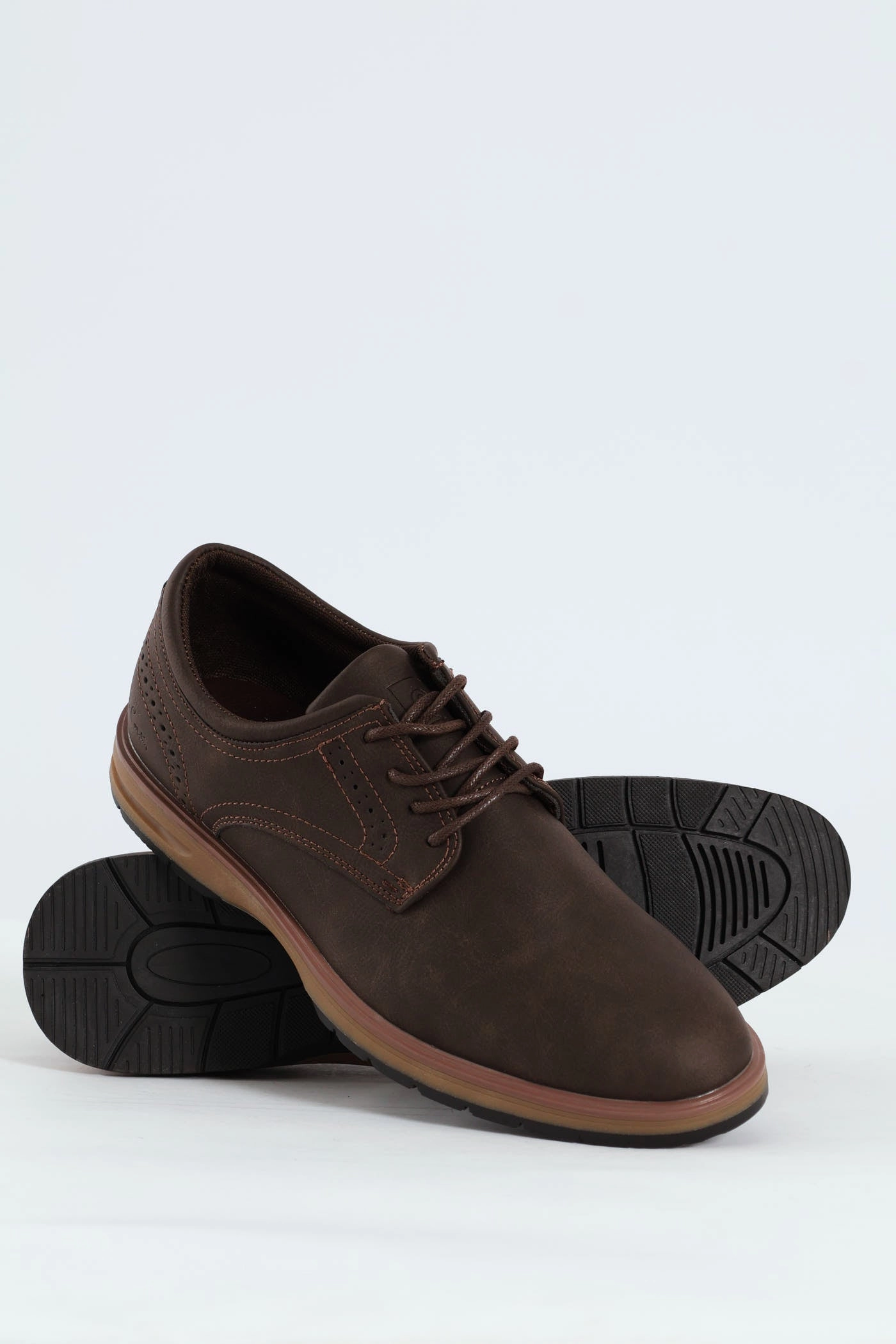 Calm Appearance Smart Casual Lace Up Derby Shoe - Brown