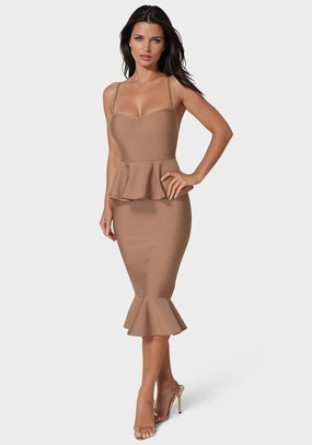 Peplum Bandage Midi Dress Chic Comfort