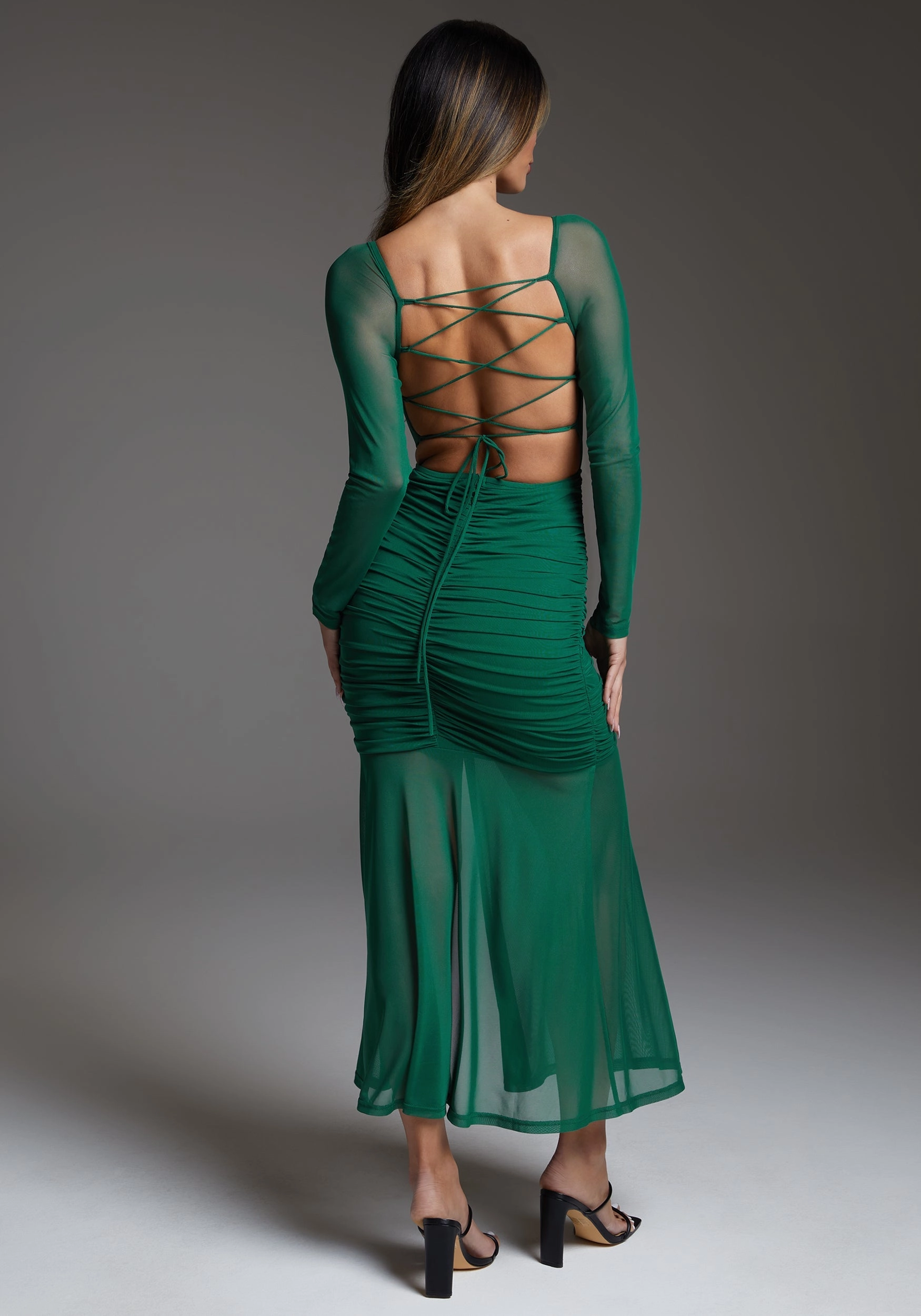 Mesh Open Back Midi Weekend Look