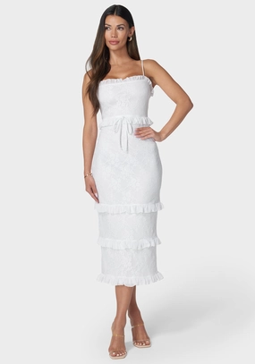 Flattering Fit for All hypoallergenic Smock Ruffle Maxi Dress