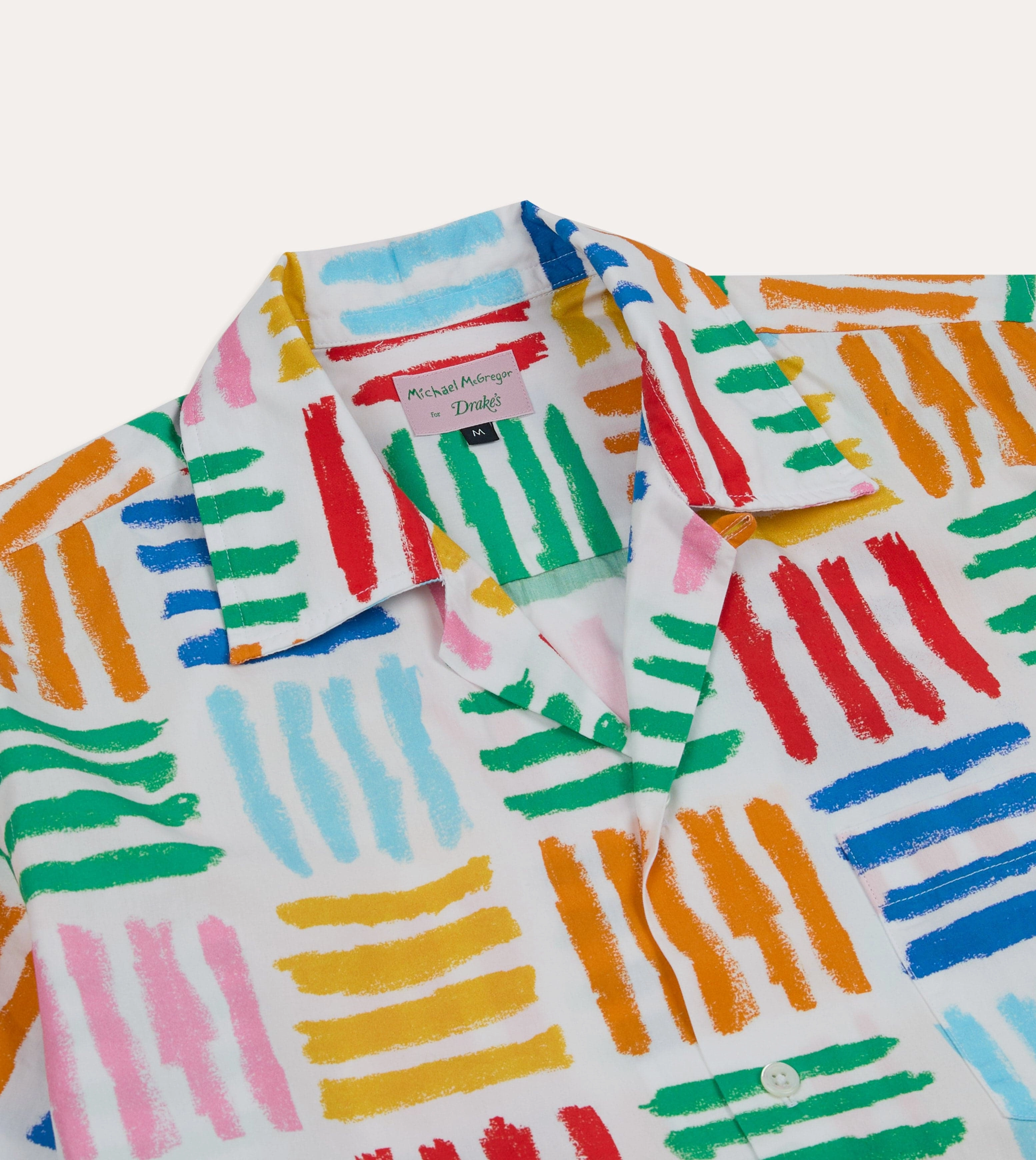 Michael McGregor for Drake's Check Camp Collar Shirt Streamlined Design