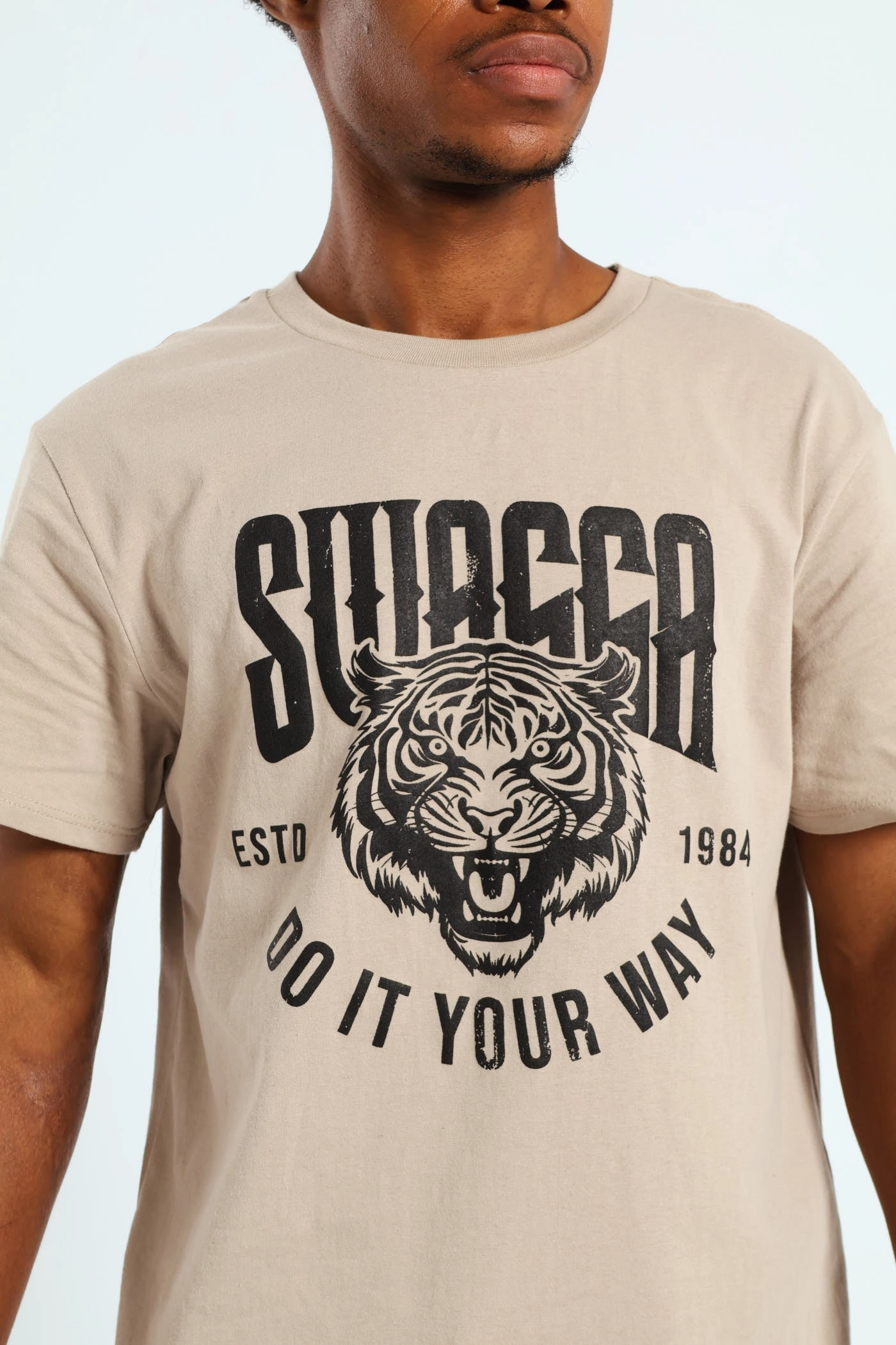 Basic Print T-Shirt - Stone Brushed Interior Lining