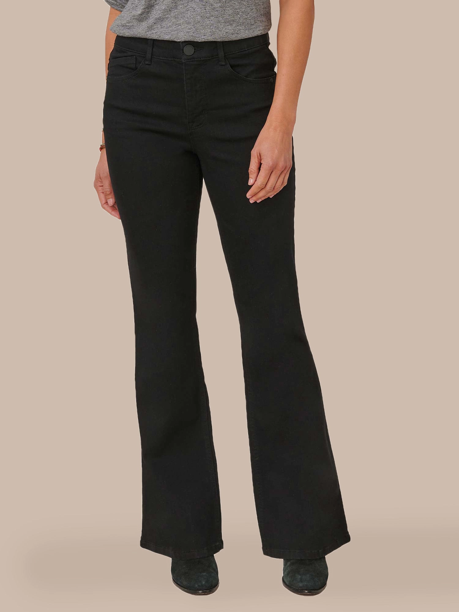 "Ab"solution? High Rise Out There Flare Jeans in Black Daily Uniform