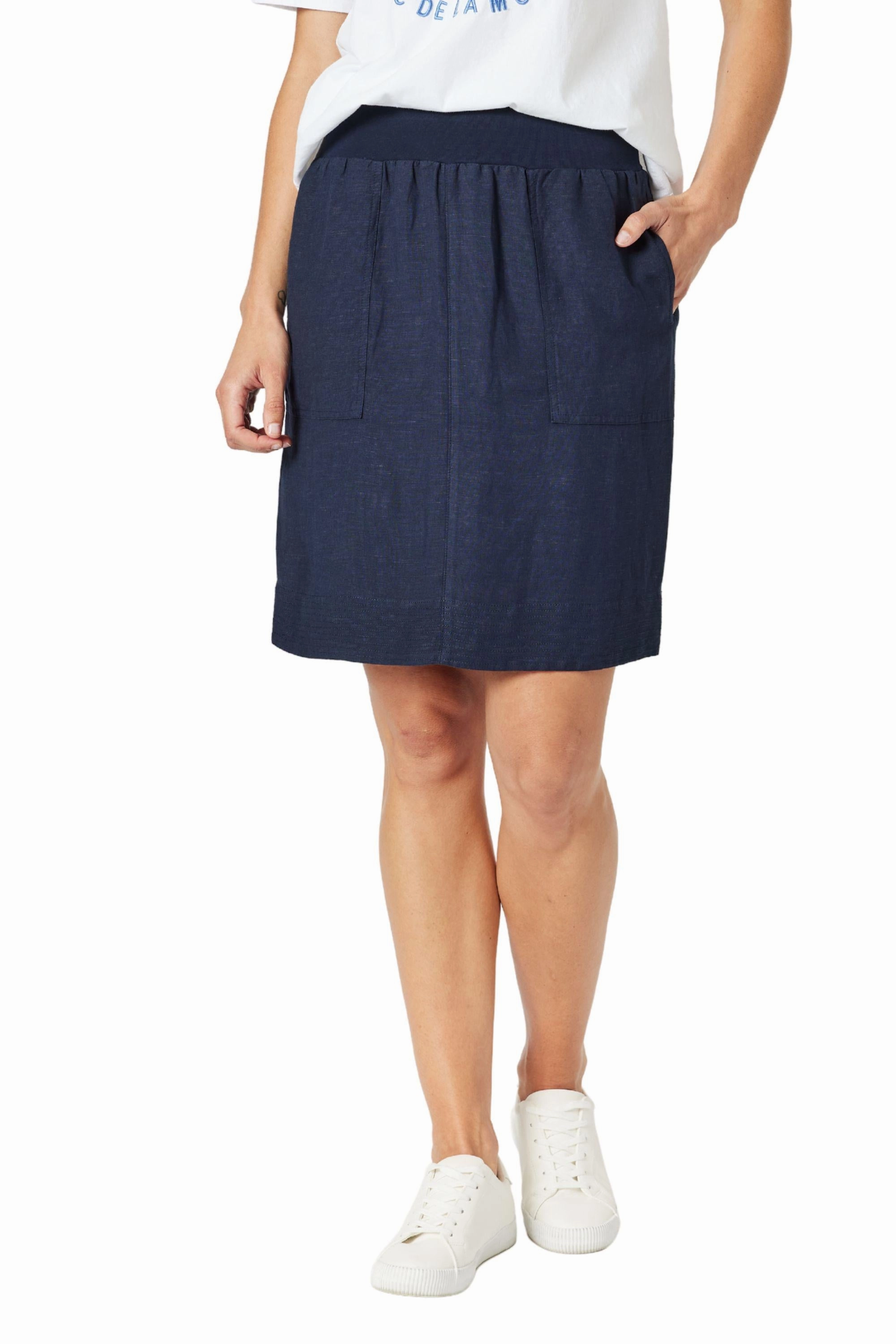 Texture Play LINO STITCH HEM SKIRT - 48105GS