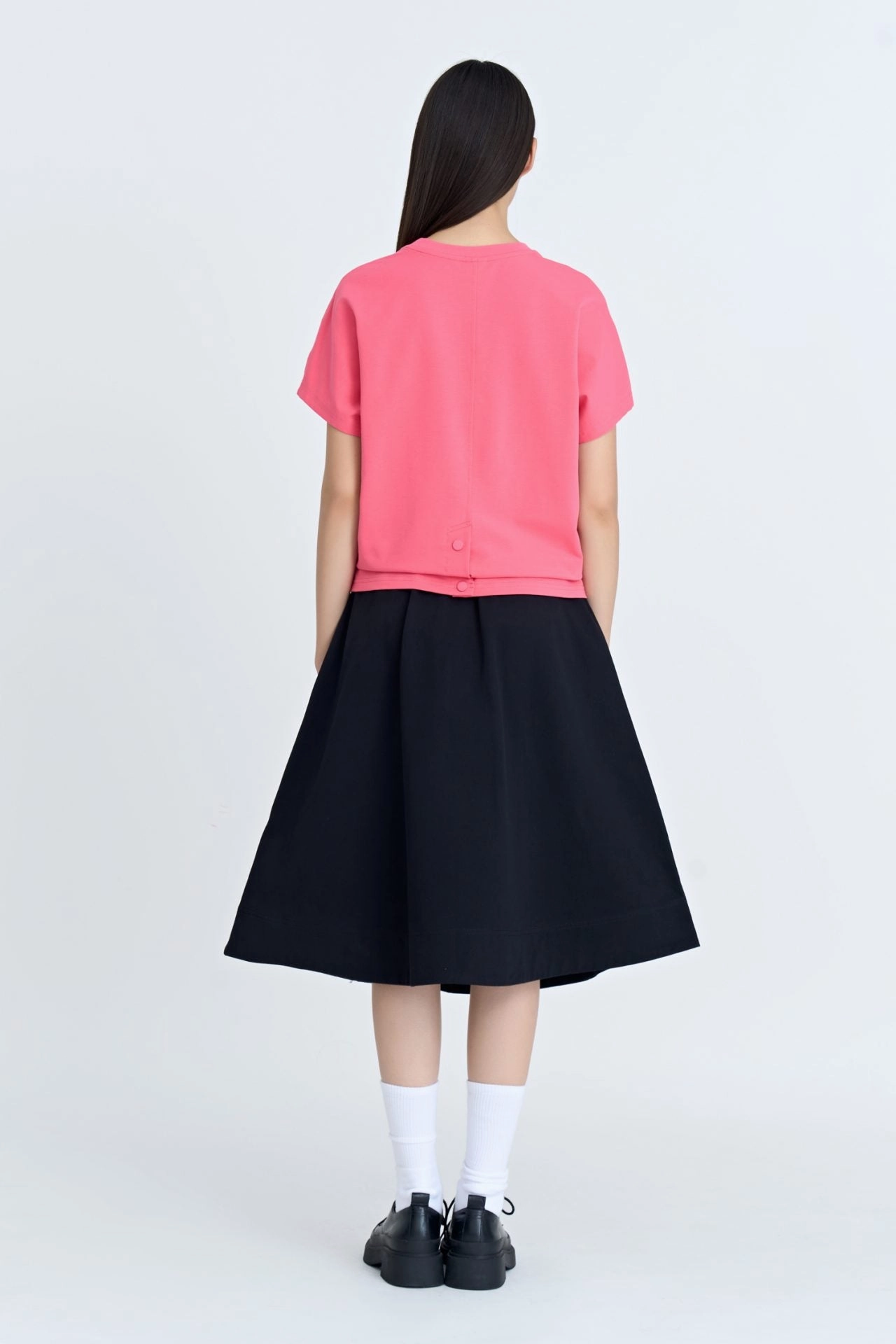 Hypoallergenic Fibers Snap Button Tee - Rose