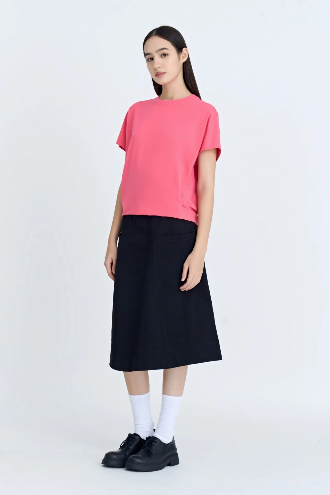 Odor Resistant Material Casual Choice Snap Button Tee - Rose