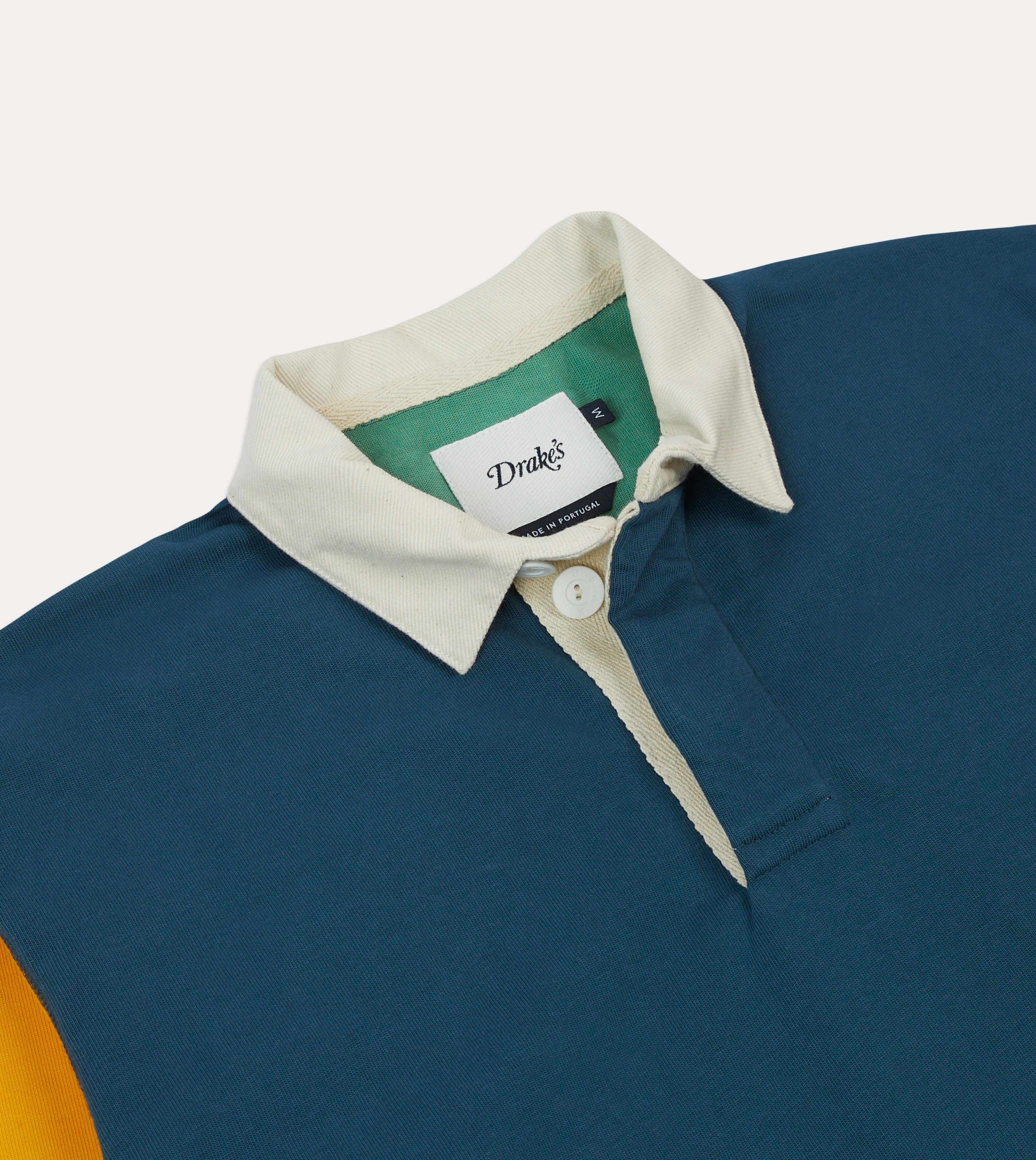 Navy, Yellow, Red and Green Colourblock Cotton Rugby Shirt Stretchable Fabric Elegant Finish