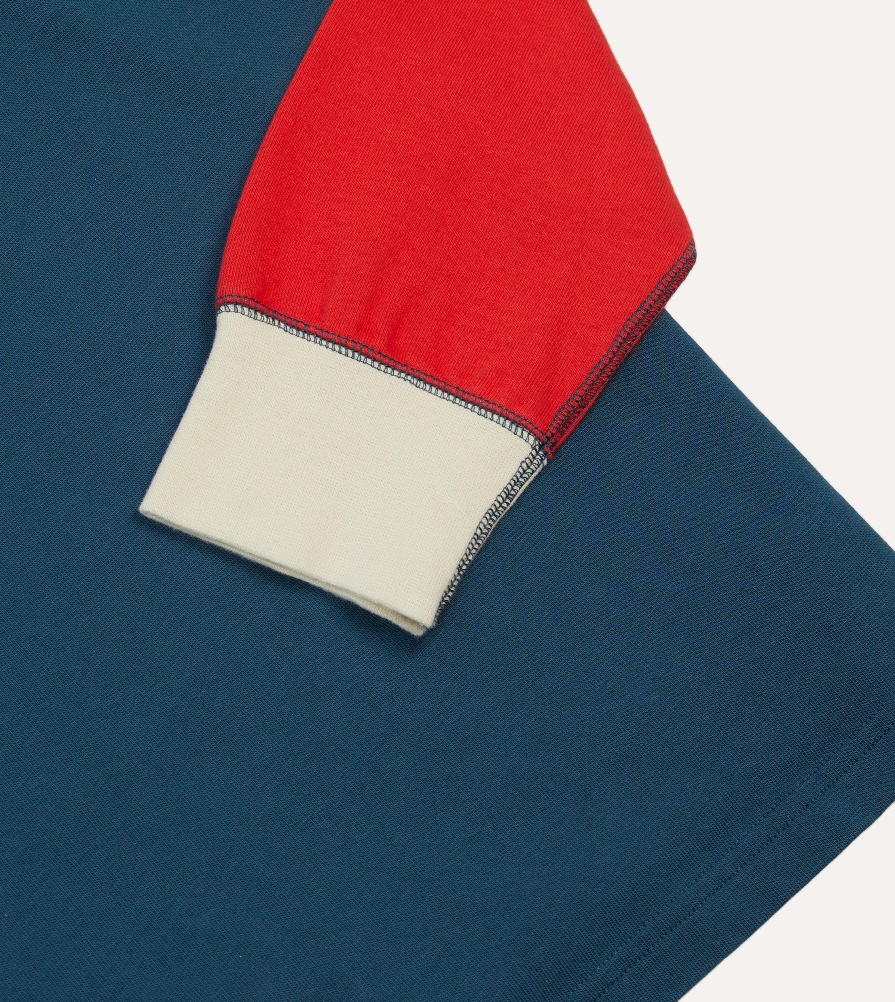 Navy, Yellow, Red and Green Colourblock Cotton Rugby Shirt Outerwear Companion