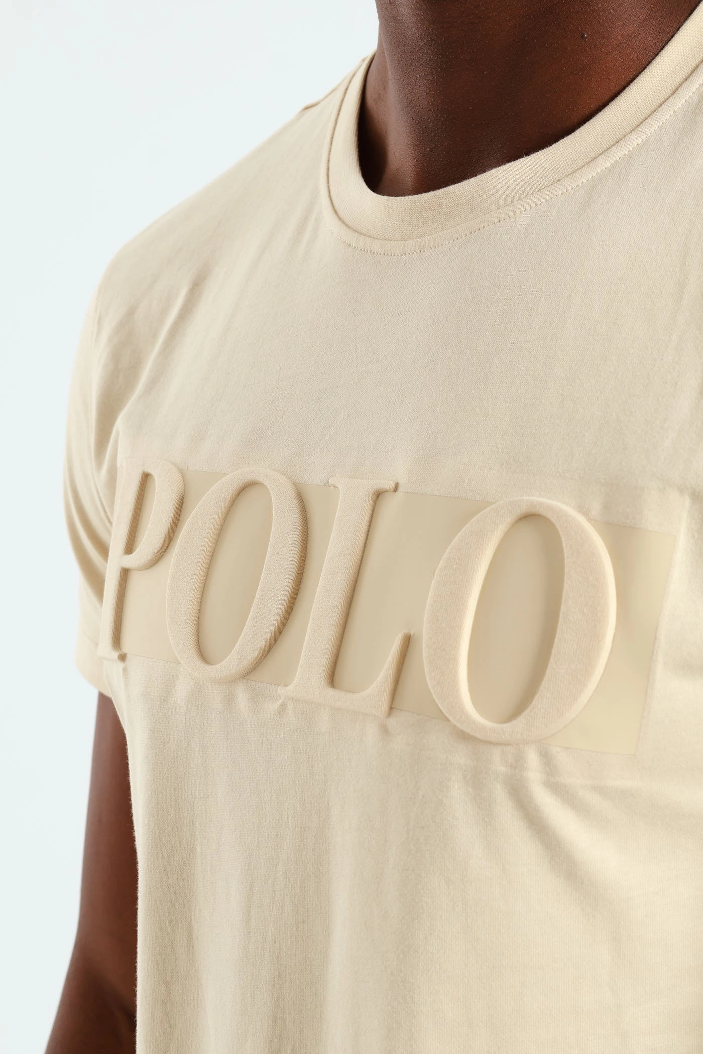 Classic Cut SeamFreeShoulders David Embossed Tee - Stone