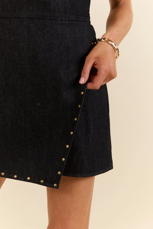 Simple Touch ElasticWaistband Pretty Heart Black Denim Strapless Romper SALE