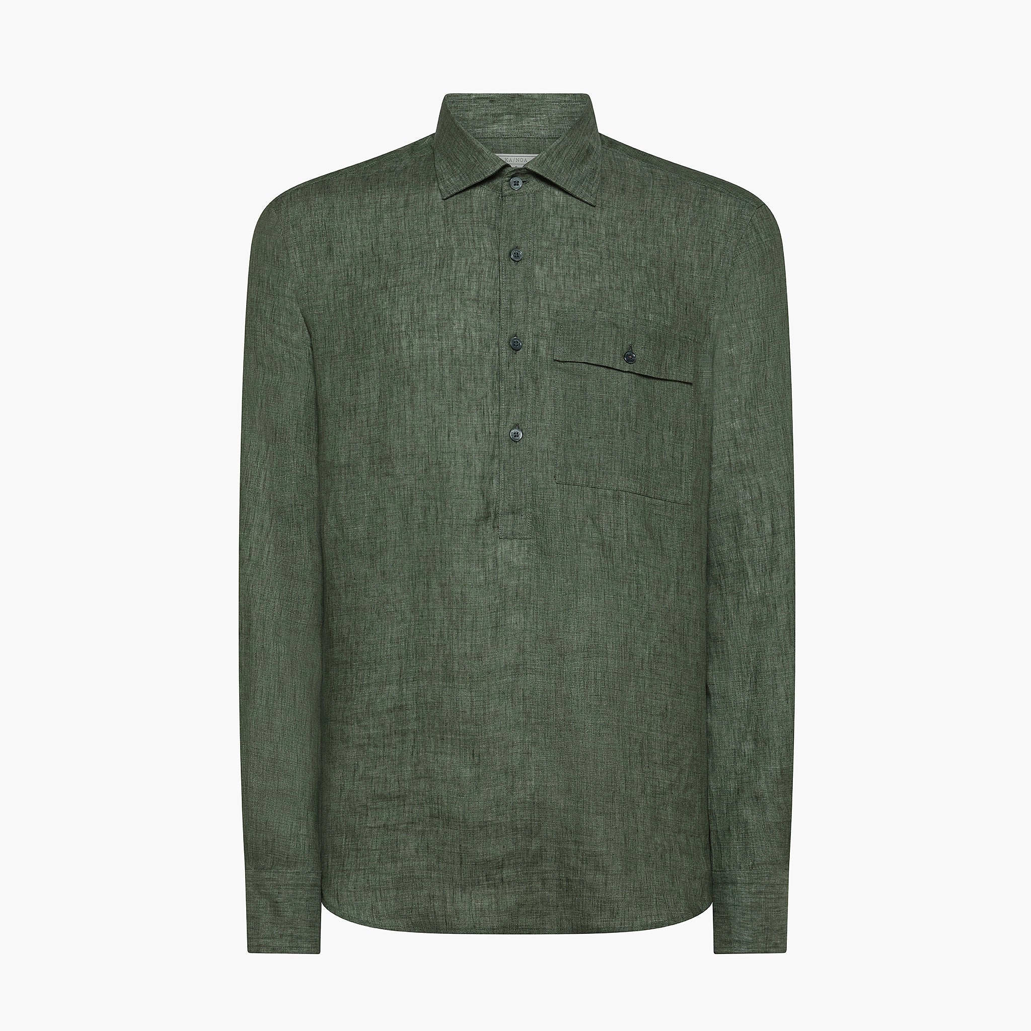 Anatole half button shirt in Luxury Sahara Linen Relaxed Smart Urban Casual Look