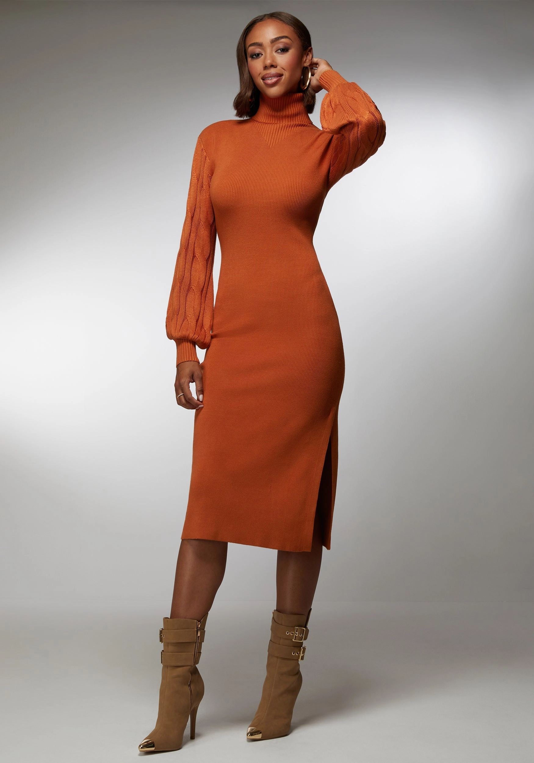 Balanced Lines Midi Sweater Dress