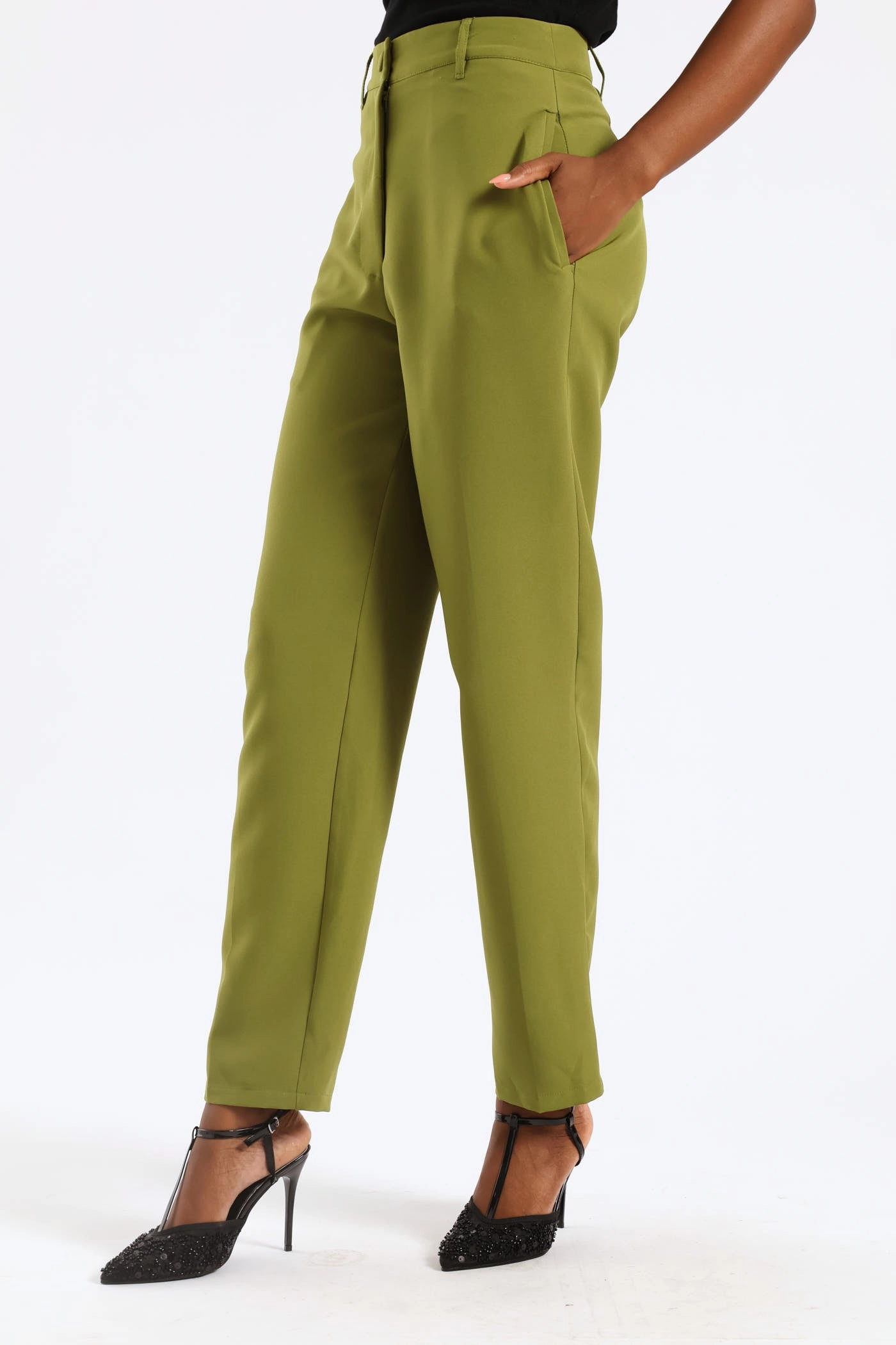 Welt Pocket Slim Leg Pant - Matcha Chilly Day Comfort