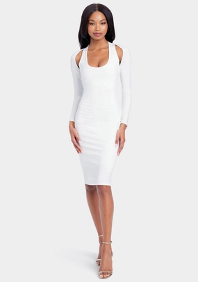 Fitted waist Cutout Knit Bodycon Dress