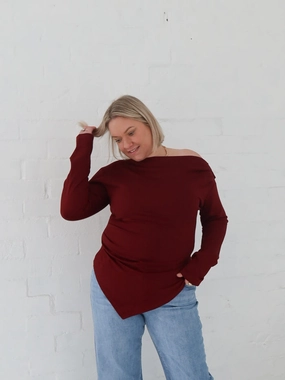 Duvet Reid Top - Burgundy