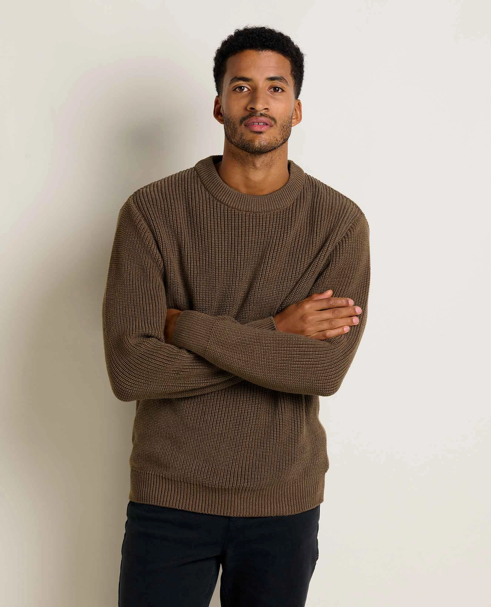 Breathable Stretch Design Layering Knit Butte Crew Sweater