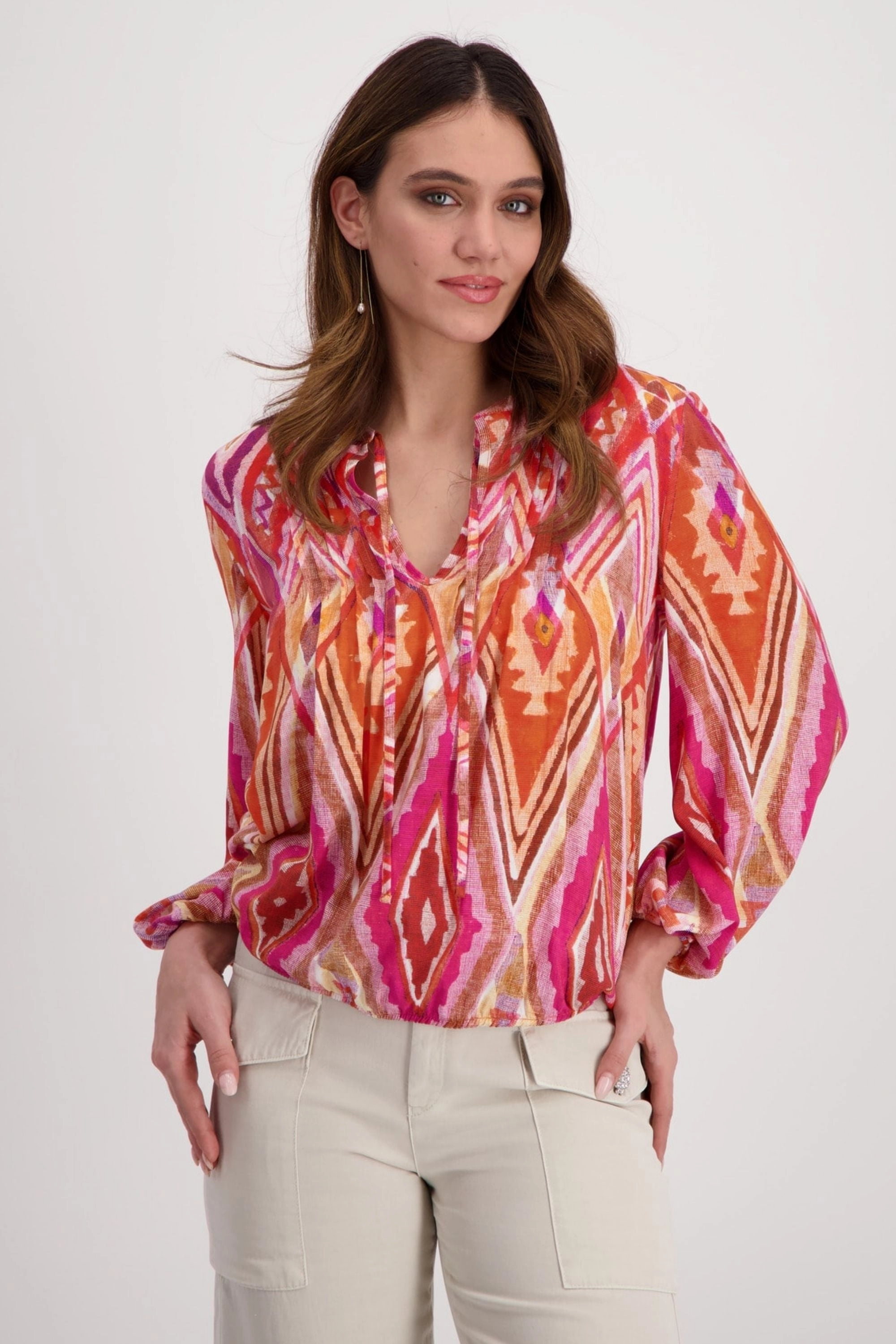 3/4 SLV BLOUSE - 408788MNR wrinkle free