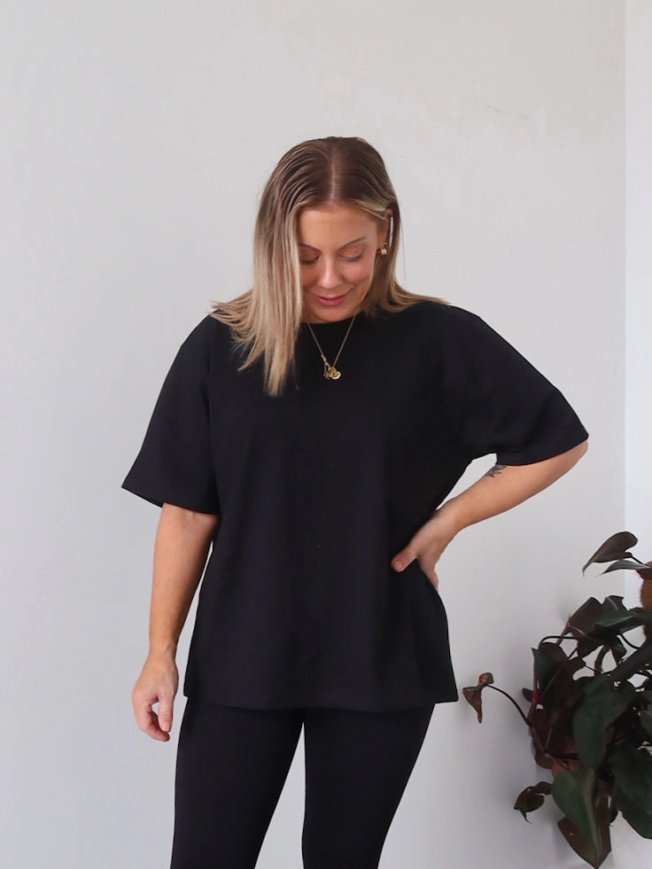 Nellie Tee - Black Oversized Silhouette