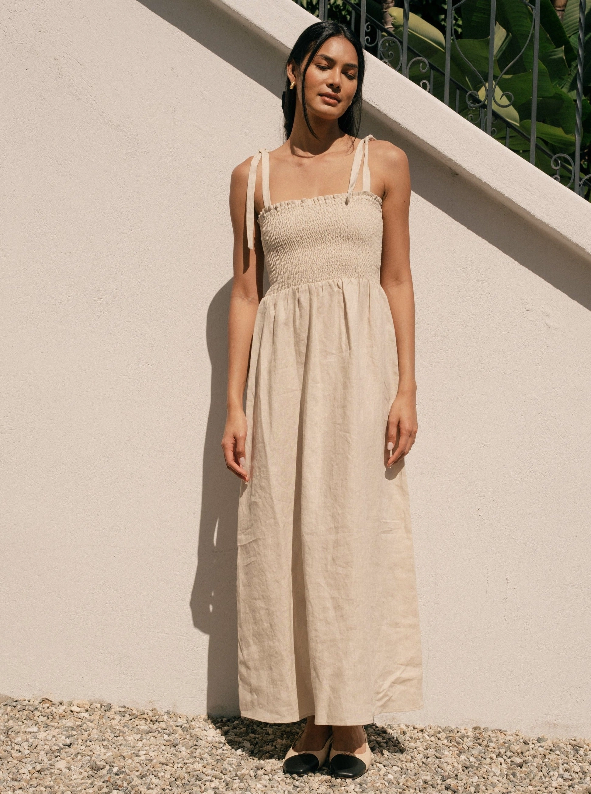 Sophie Dress - Oatmeal Linen Harmonious Layers