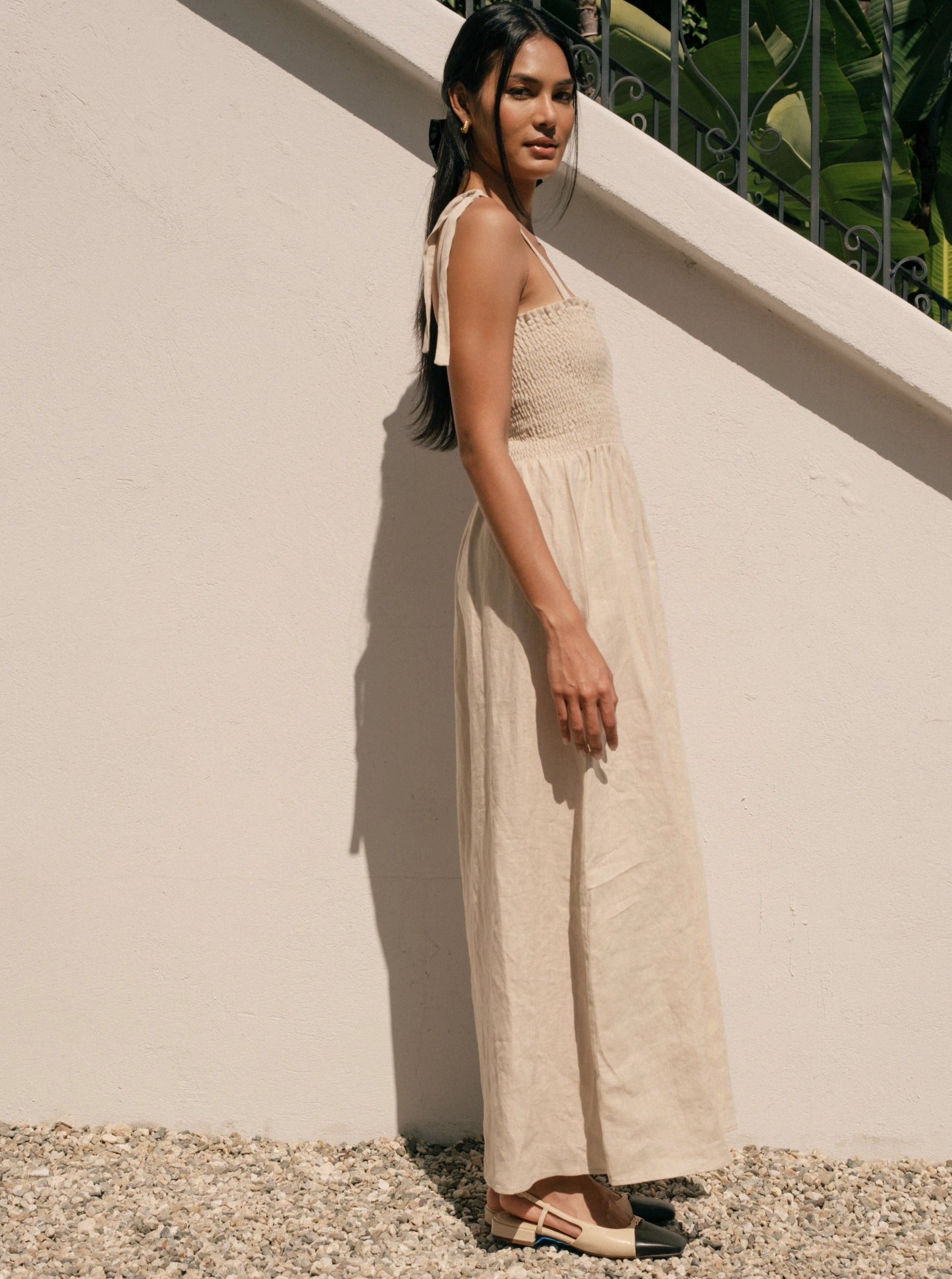 Sophie Dress - Oatmeal Linen Magic Day Classy Look