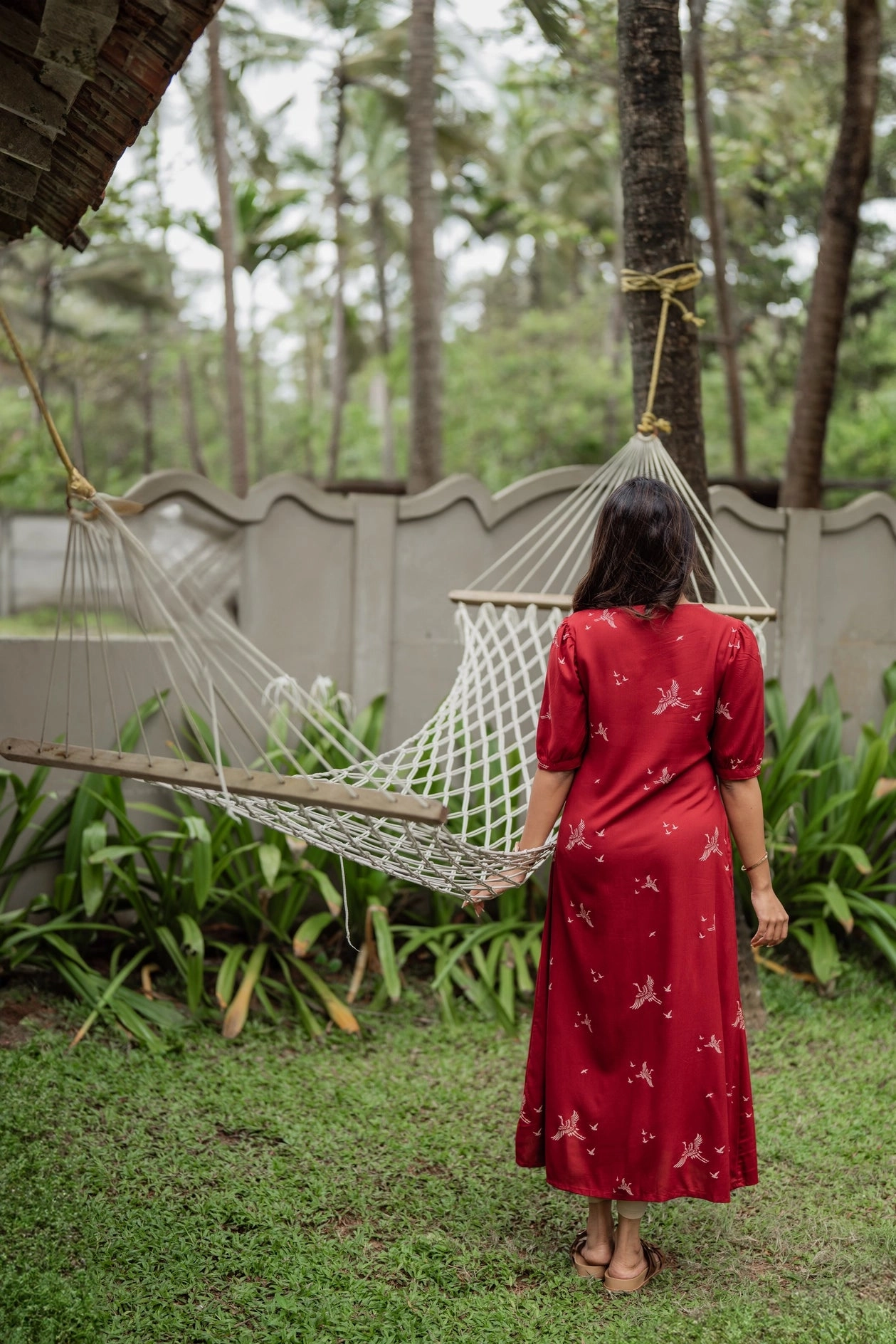 Happy Humming Red Printed Maternity wear and feeding dress Breeze Grace