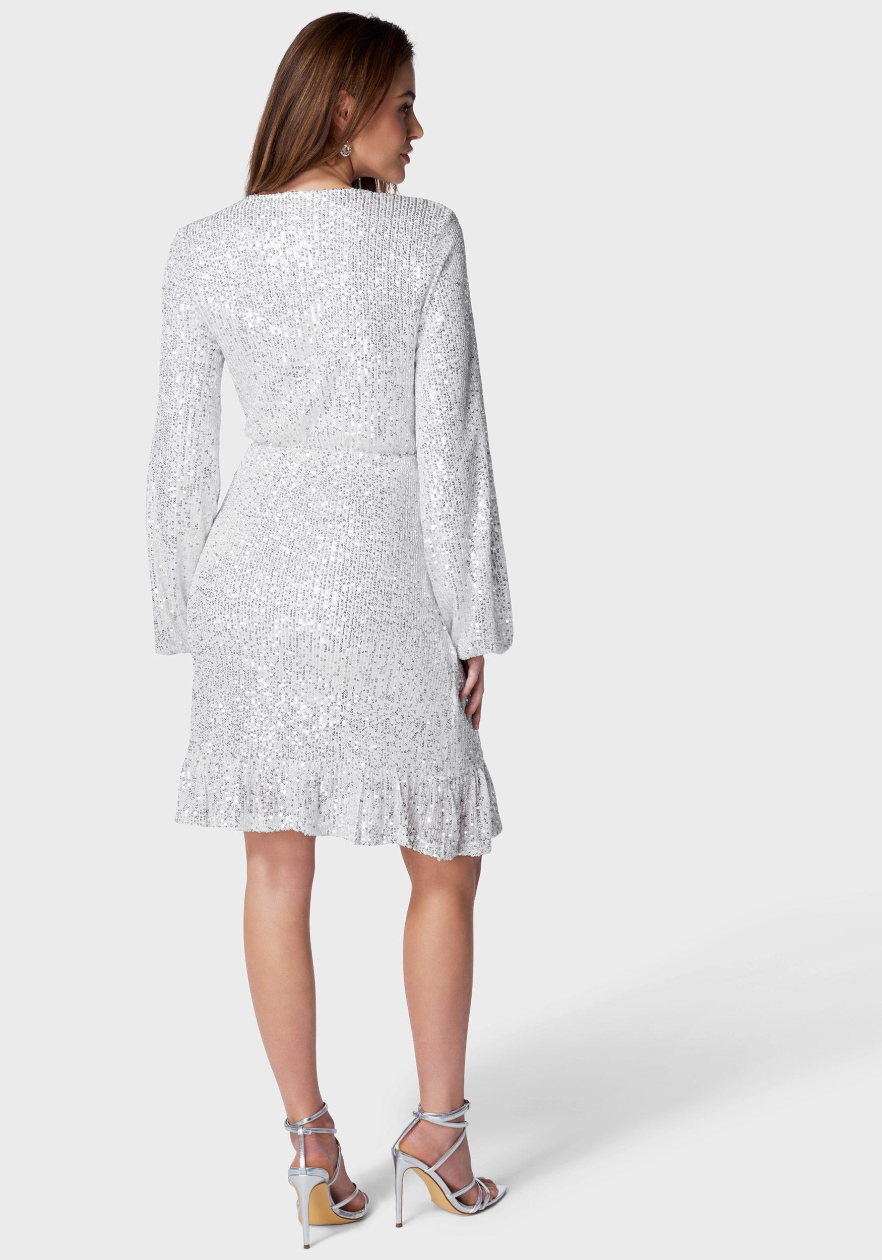 Sparkle Wrap Mini Dress Standout Feature Wrap style
